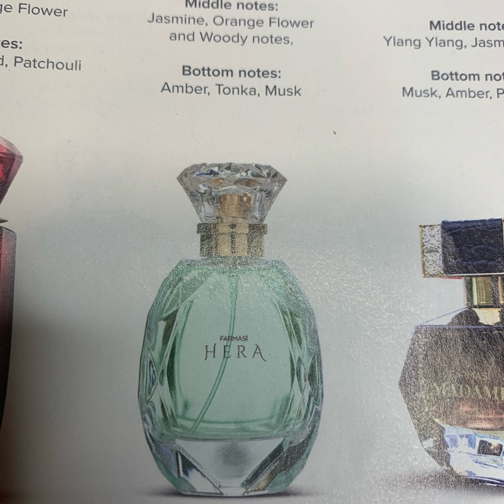 Farmasi HERA Mint Green Bottle with Gold Neck